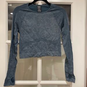 PINK Victoria's Secret tie Dye teal Crop Top